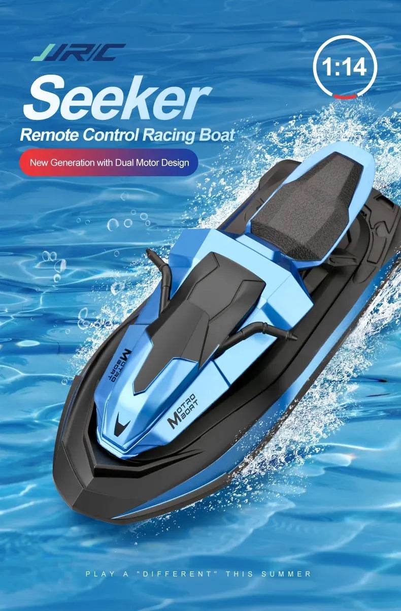 RC JJRC S9 2.4GHz Remote Control Racing Boat - 1:14 Scale High-Speed Electric RC Ship with Dual Motors and Two Speed Settings - Ideal Gift for Ages 6-14 - ToylandEU