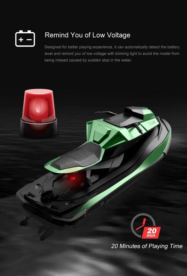 RC JJRC S9 2.4GHz Remote Control Racing Boat - 1:14 Scale High-Speed Electric RC Ship with Dual Motors and Two Speed Settings - Ideal Gift for Ages 6-14 - ToylandEU