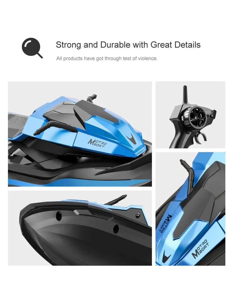 RC JJRC S9 2.4GHz Remote Control Racing Boat - 1:14 Scale High-Speed Electric RC Ship with Dual Motors and Two Speed Settings - Ideal Gift for Ages 6-14 - ToylandEU