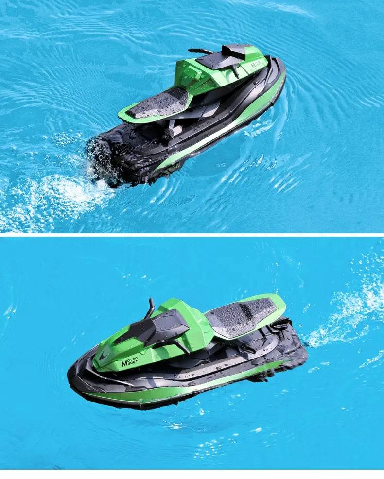 RC JJRC S9 2.4GHz Remote Control Racing Boat - 1:14 Scale High-Speed Electric RC Ship with Dual Motors and Two Speed Settings - Ideal Gift for Ages 6-14 - ToylandEU