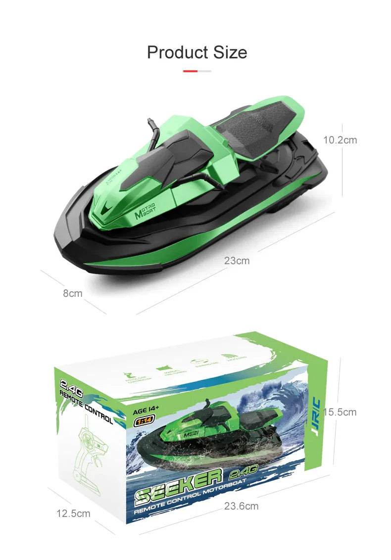 RC JJRC S9 2.4GHz Remote Control Racing Boat - 1:14 Scale High-Speed Electric RC Ship with Dual Motors and Two Speed Settings - Ideal Gift for Ages 6-14 - ToylandEU