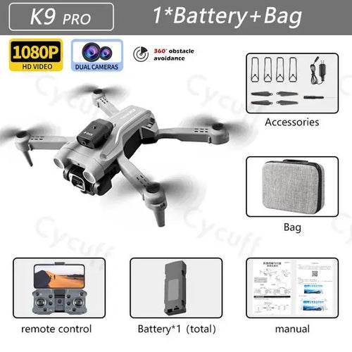 RC K9 Pro 4K Dual Camera RC Drone with Optical Flow & Smart Features - ToylandEU