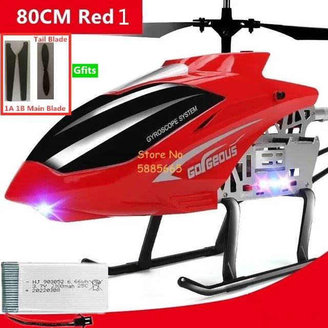 RC LED Remote Control Helicopter - 80CM Dual Propeller Fun for All Ages - ToylandEU
