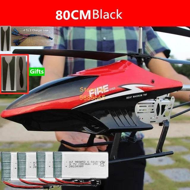 RC LED Remote Control Helicopter - 80CM Dual Propeller Fun for All Ages - ToylandEU