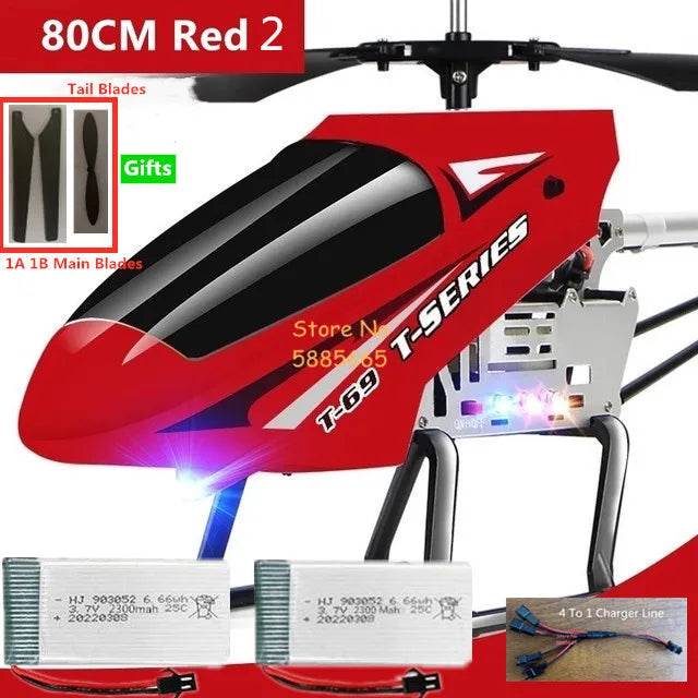 RC LED Remote Control Helicopter - 80CM Dual Propeller Fun for All Ages - ToylandEU