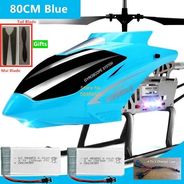 RC LED Remote Control Helicopter - 80CM Dual Propeller Fun for All Ages - ToylandEU