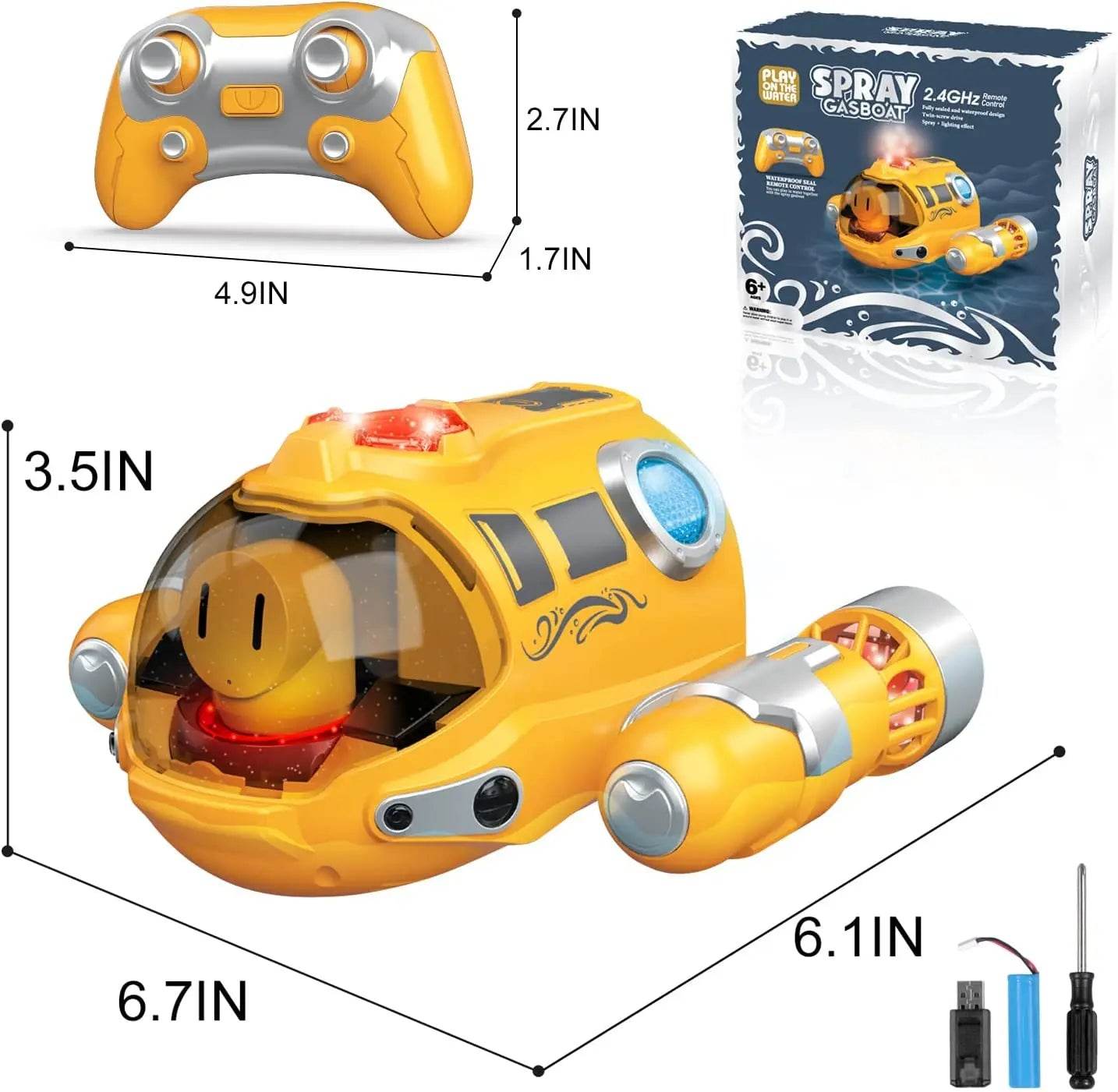 RC Light-Up Remote Control Gasboat for Thrilling Pool & Lake Adventures - ToylandEU