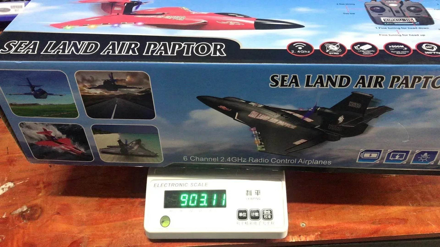 RC Lightweight and Crash-Resistant Raptor H650 All-Terrain Remote-Controlled Aircraft for Water, Land, and Air Fun - ToylandEU