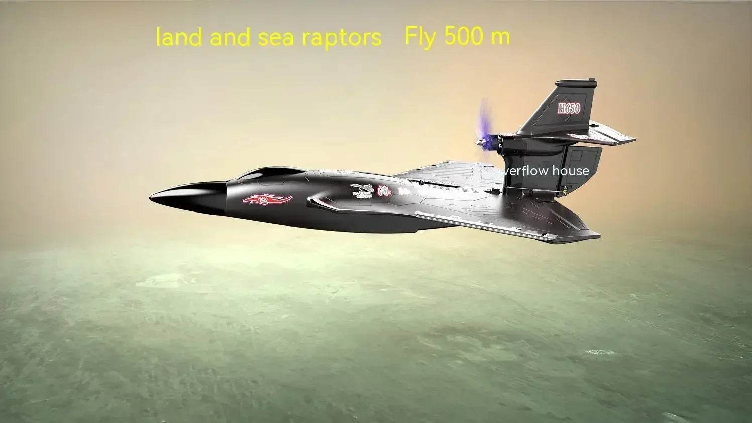 RC Lightweight and Crash-Resistant Raptor H650 All-Terrain Remote-Controlled Aircraft for Water, Land, and Air Fun - ToylandEU