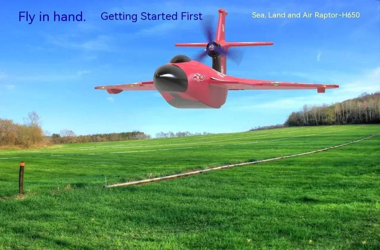 RC Lightweight and Crash-Resistant Raptor H650 All-Terrain Remote-Controlled Aircraft for Water, Land, and Air Fun - ToylandEU
