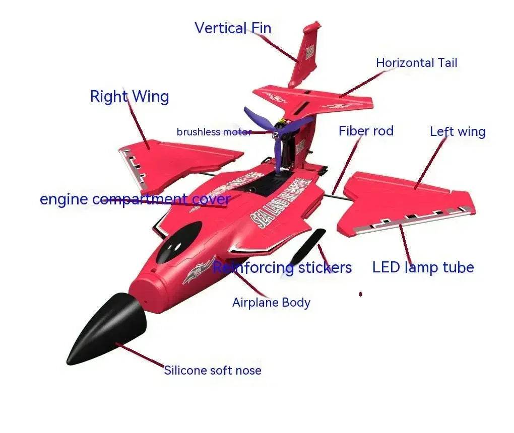 RC Lightweight and Crash-Resistant Raptor H650 All-Terrain Remote-Controlled Aircraft for Water, Land, and Air Fun - ToylandEU