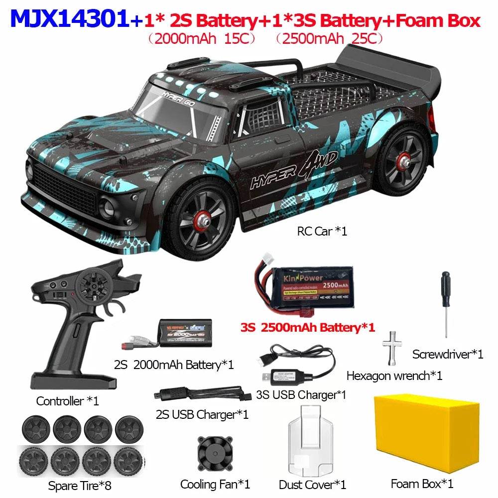RC MJX 14301 V2.0 1/14 Scale 55km/h Brushless 4WD Remote Control Car - ToylandEU