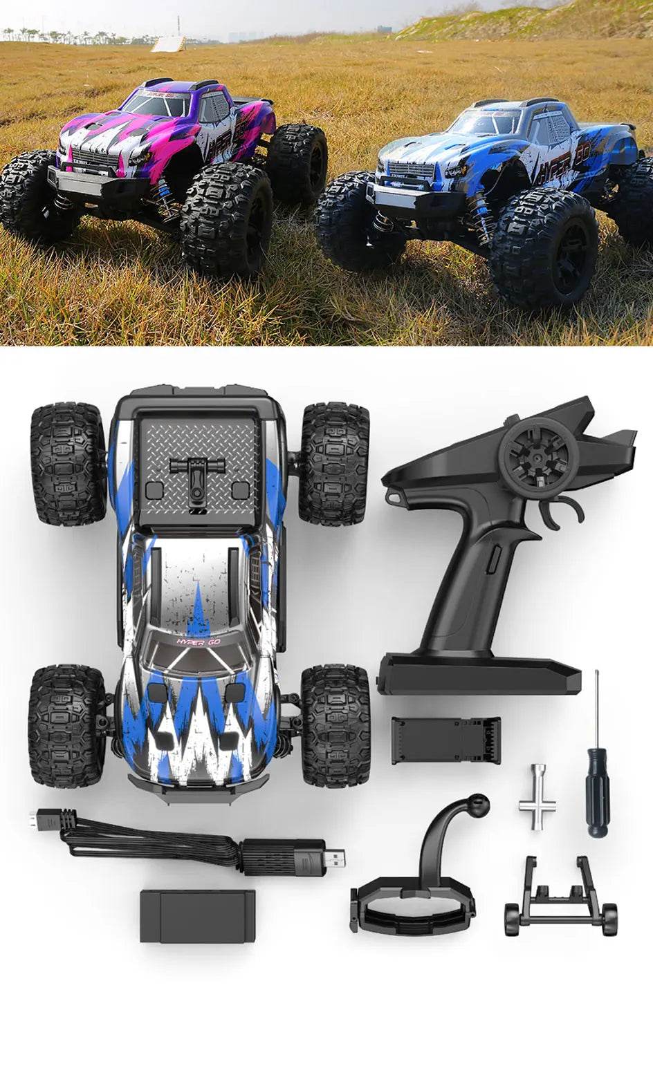 RC MJX Hyper Go H16H V3.0 High-Speed 4WD Off-Road Remote Control Truck with GPS - ToylandEU