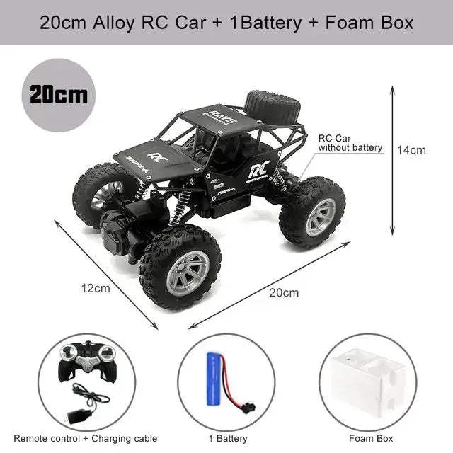 RC Monster Truck Off Road 4WD With Metal Shell LED - ToylandEU