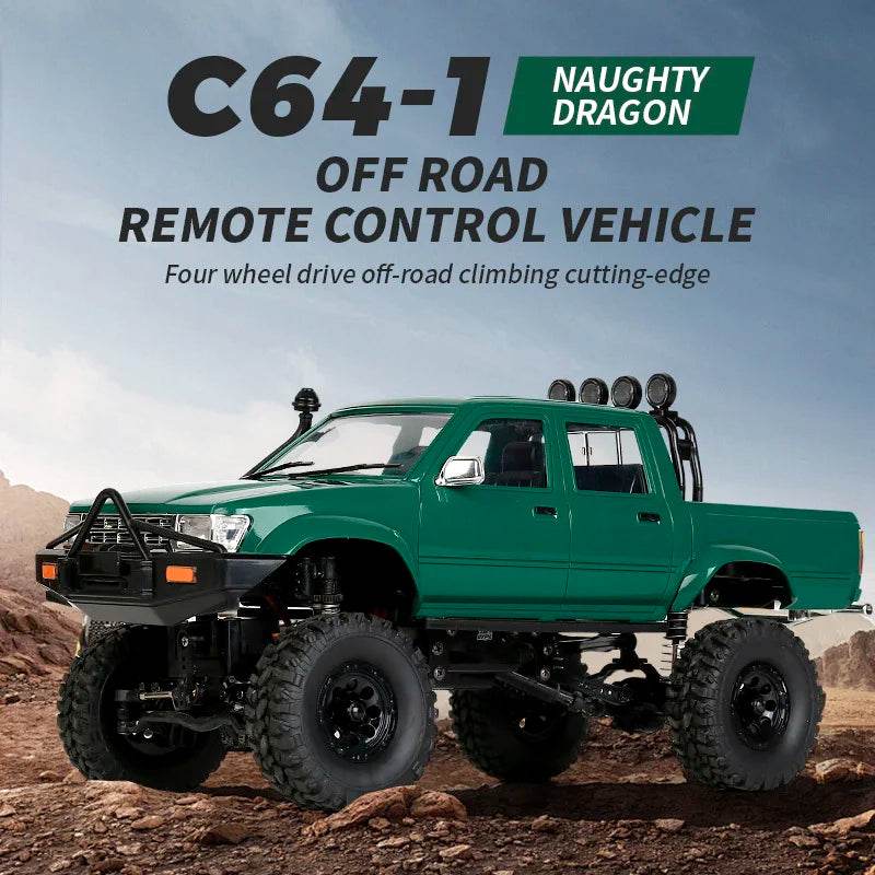 RC Naughty Dragon 1:16 Scale Off-Road Pickup Truck Electric RC Climbing Car with Remote Control - RTR Model Toy - ToylandEU