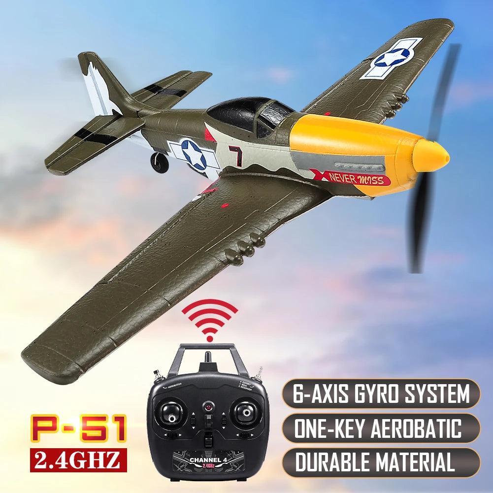 RC P51 Mustang 6 Axis Gyro | 410mm Wingspan | Toylandeu