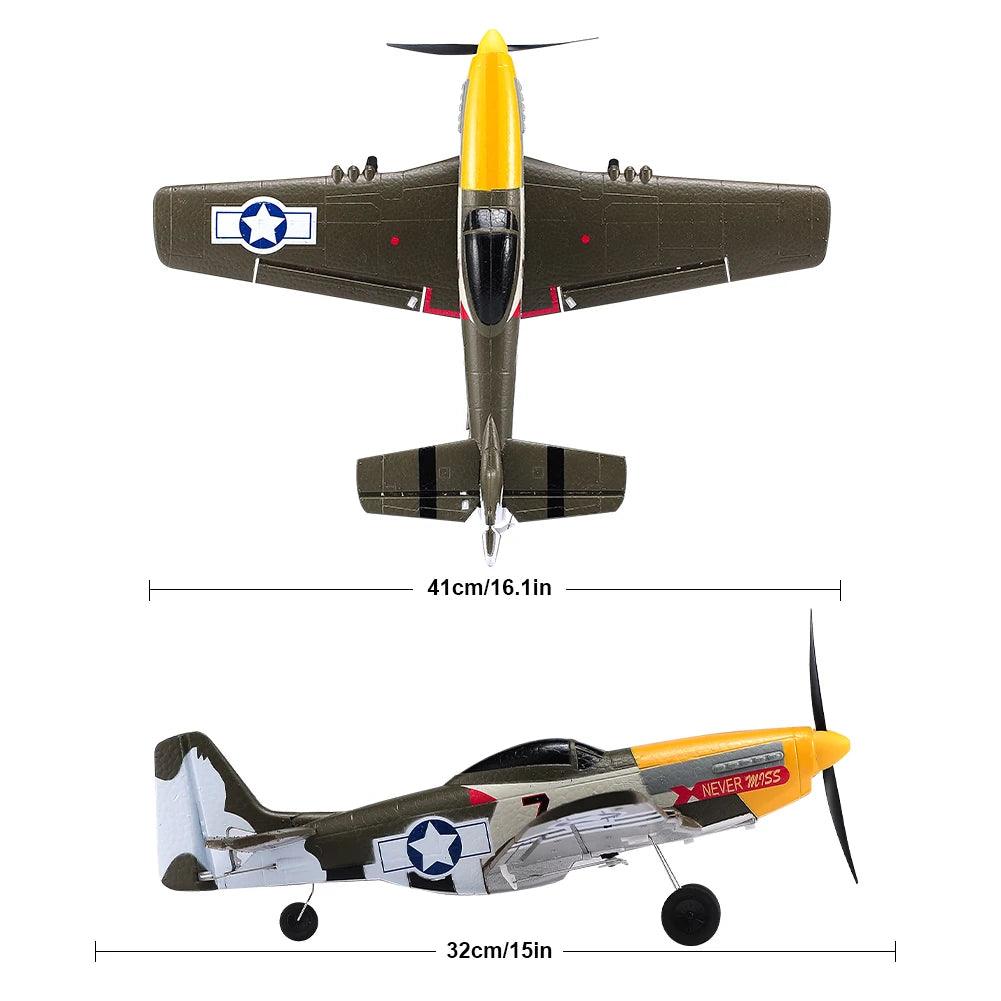 RC P51 Mustang 6 Axis Gyro | 410mm Wingspan | Toylandeu