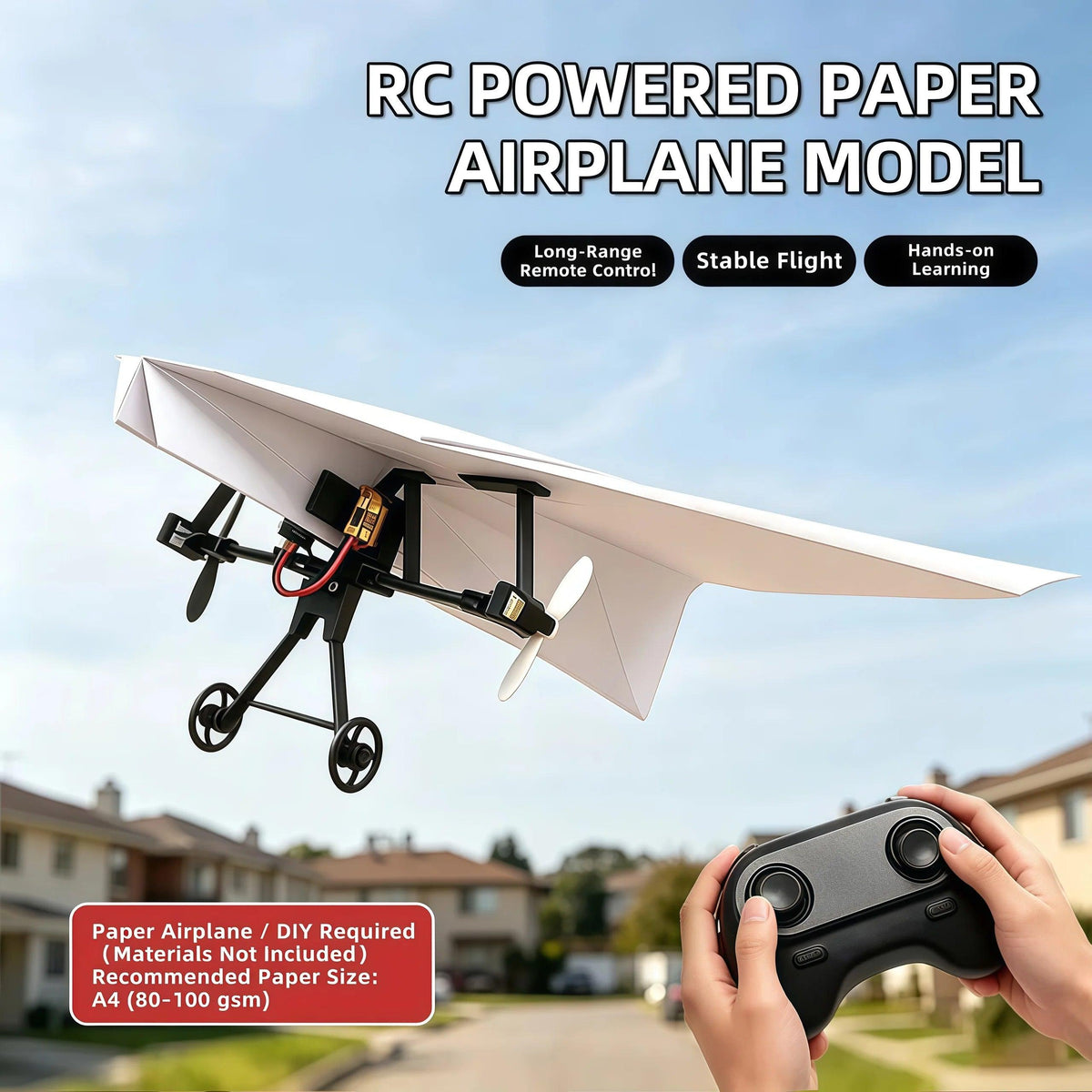 RC Paper Airplane Kit | Gyro Stabilizer | Toylandeu™