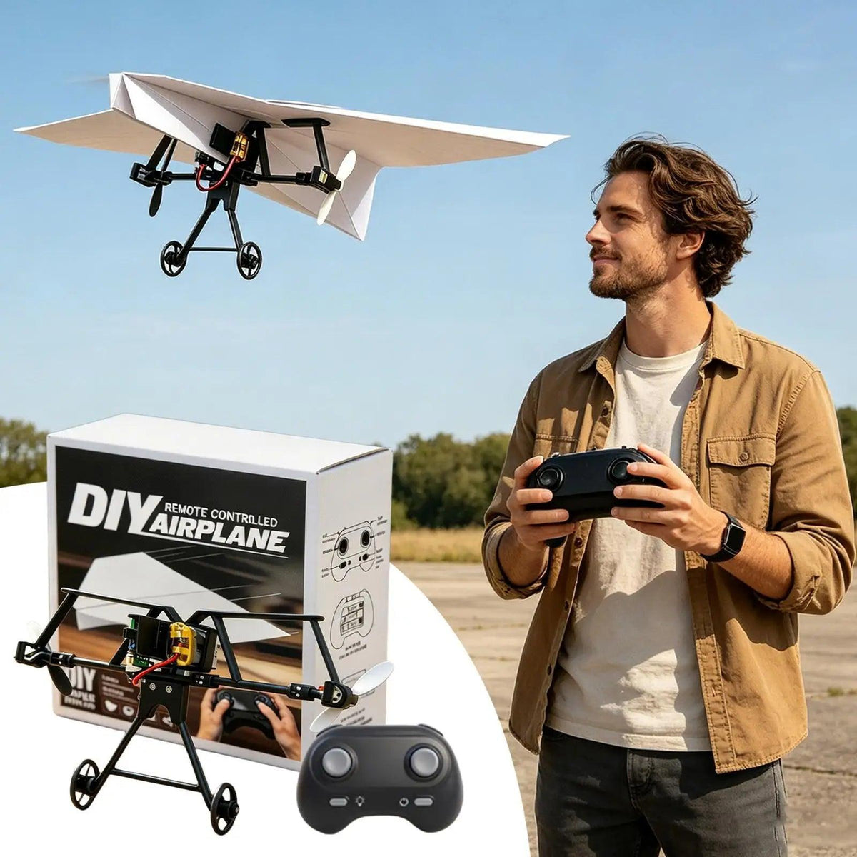 RC Paper Airplane Kit | Gyro Stabilizer | Toylandeu™