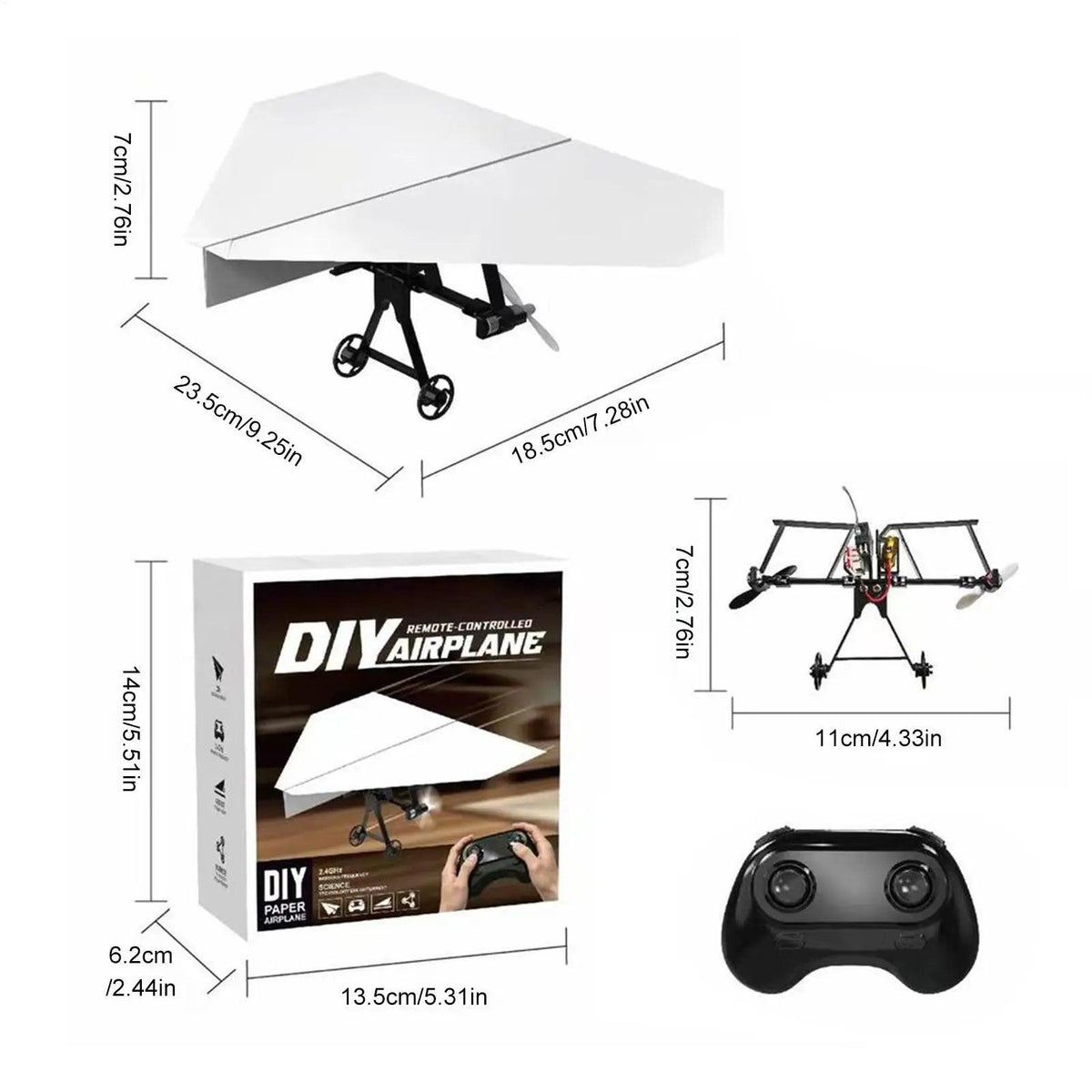 RC Paper Airplane Kit | Gyro Stabilizer | Toylandeu™