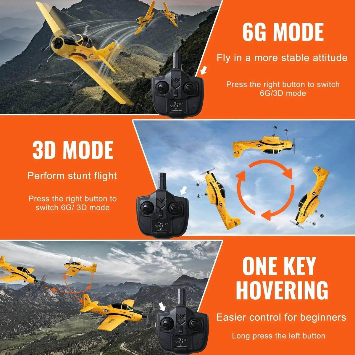  VEVOR RC Plane 2.4G 4CH Remote Control Airplane for Kids -  ToylandEU™