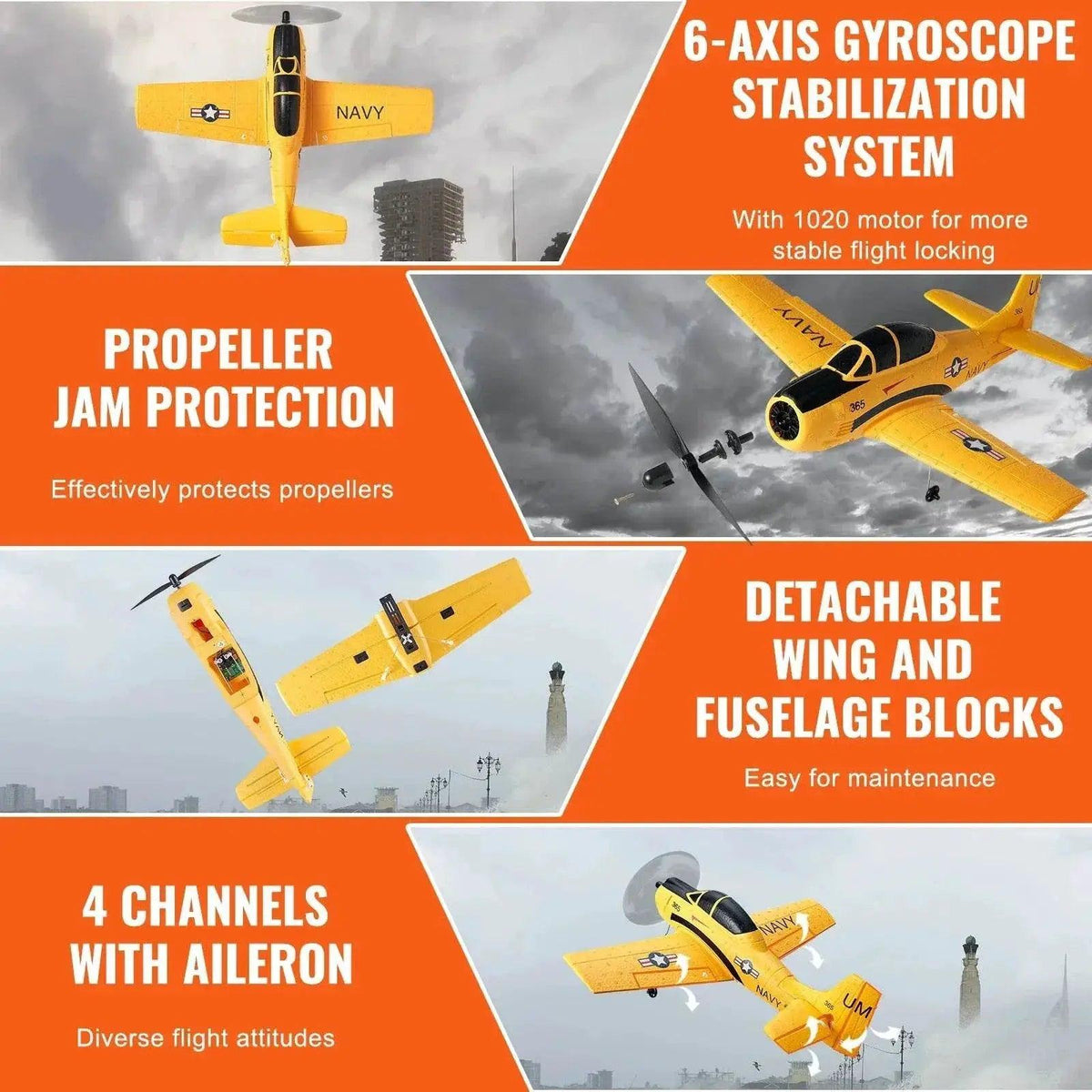  VEVOR RC Plane 2.4G 4CH Remote Control Airplane for Kids -  ToylandEU™