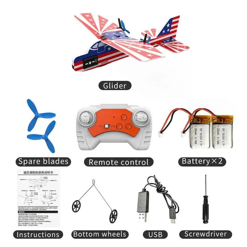  2.4G RC Glider With Lights Durable EPP Foam Plane -  ToylandEU™