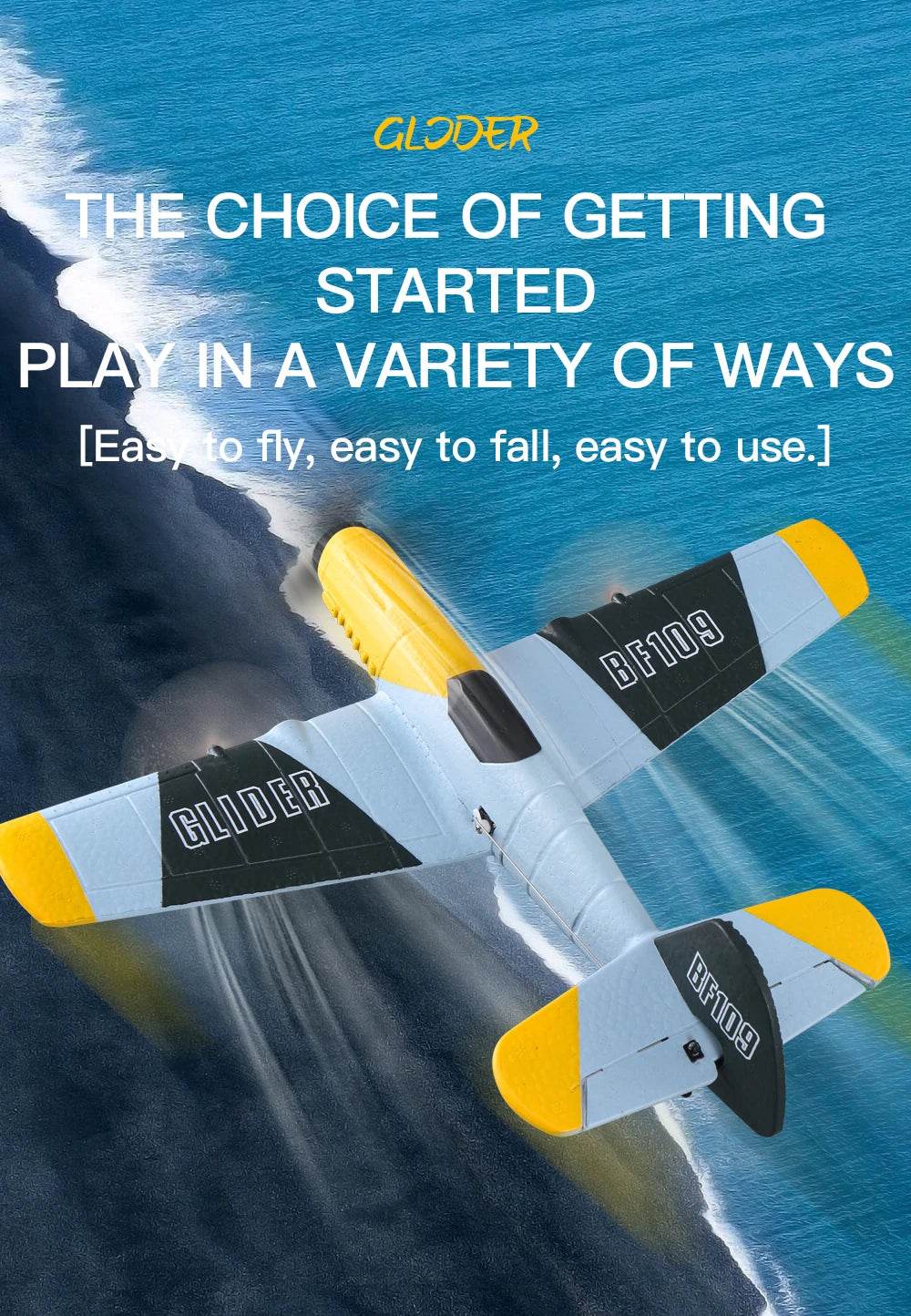 RC Plane BF109 Professional 2.4G Remote Control Glider - ToylandEU
