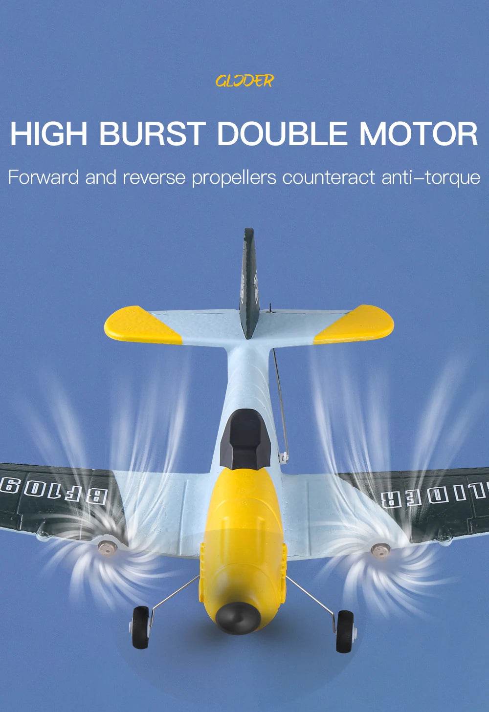 RC Plane BF109 Professional 2.4G Remote Control Glider - ToylandEU