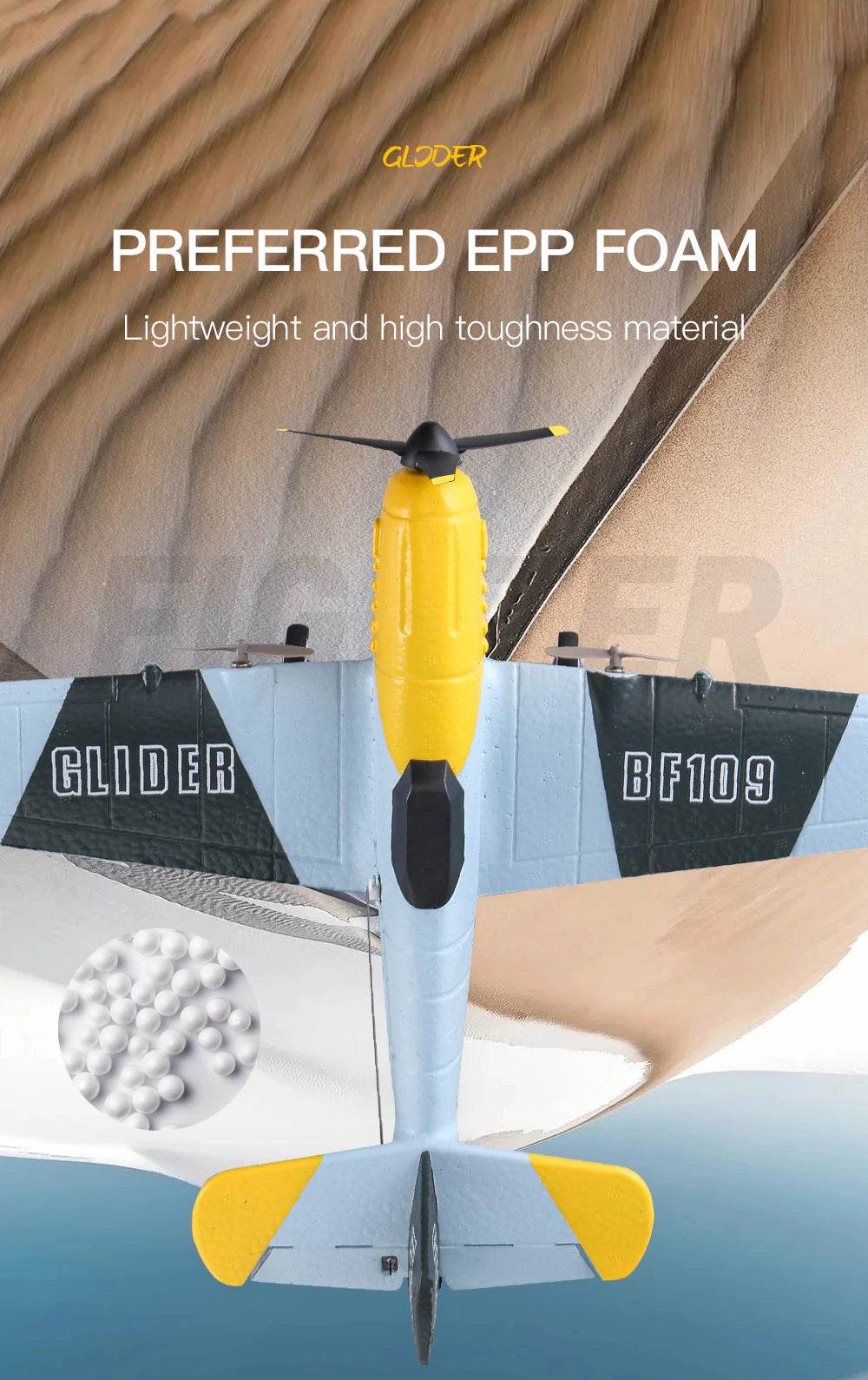 RC Plane BF109 Professional 2.4G Remote Control Glider - ToylandEU