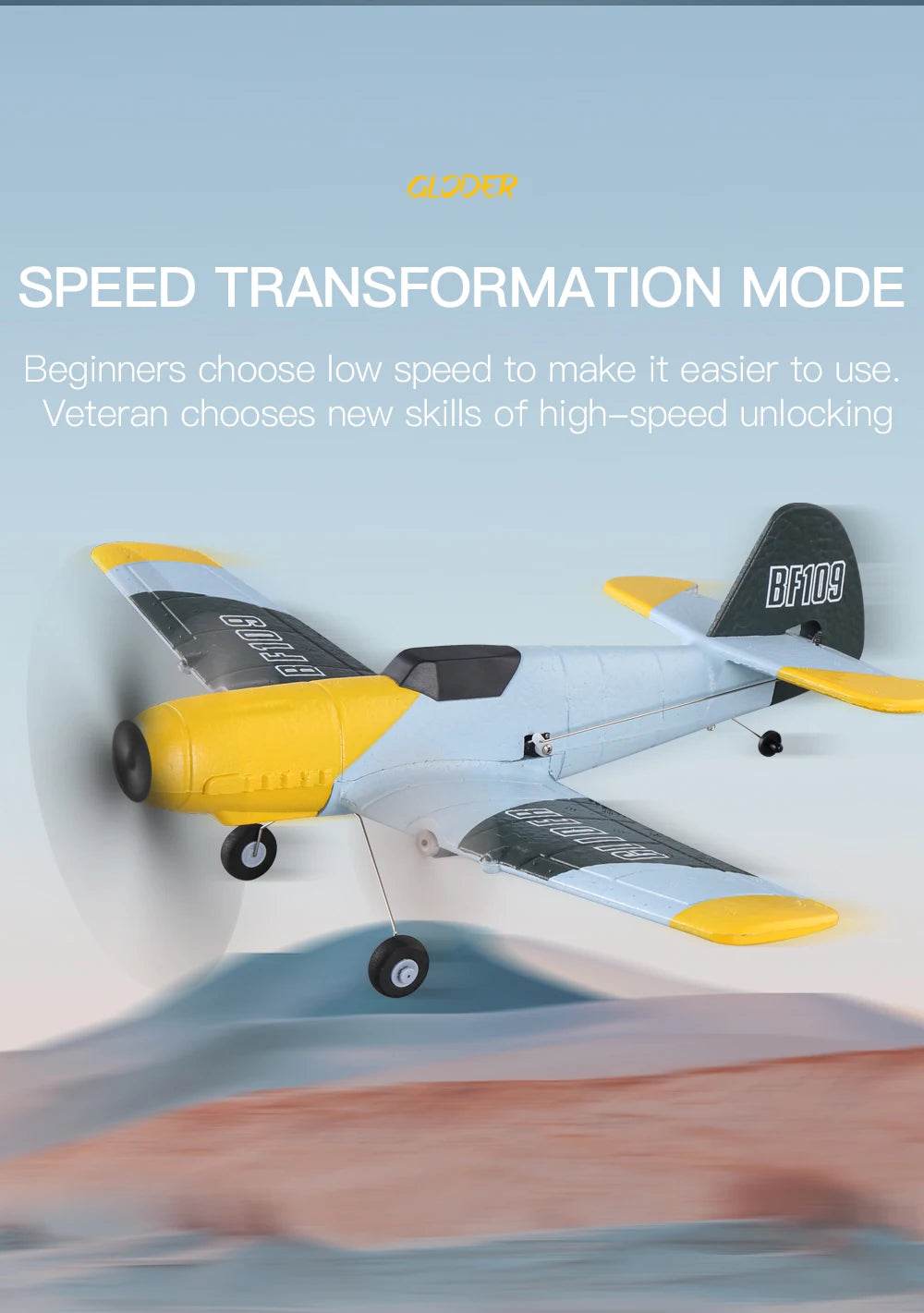 RC Plane BF109 Professional 2.4G Remote Control Glider - ToylandEU