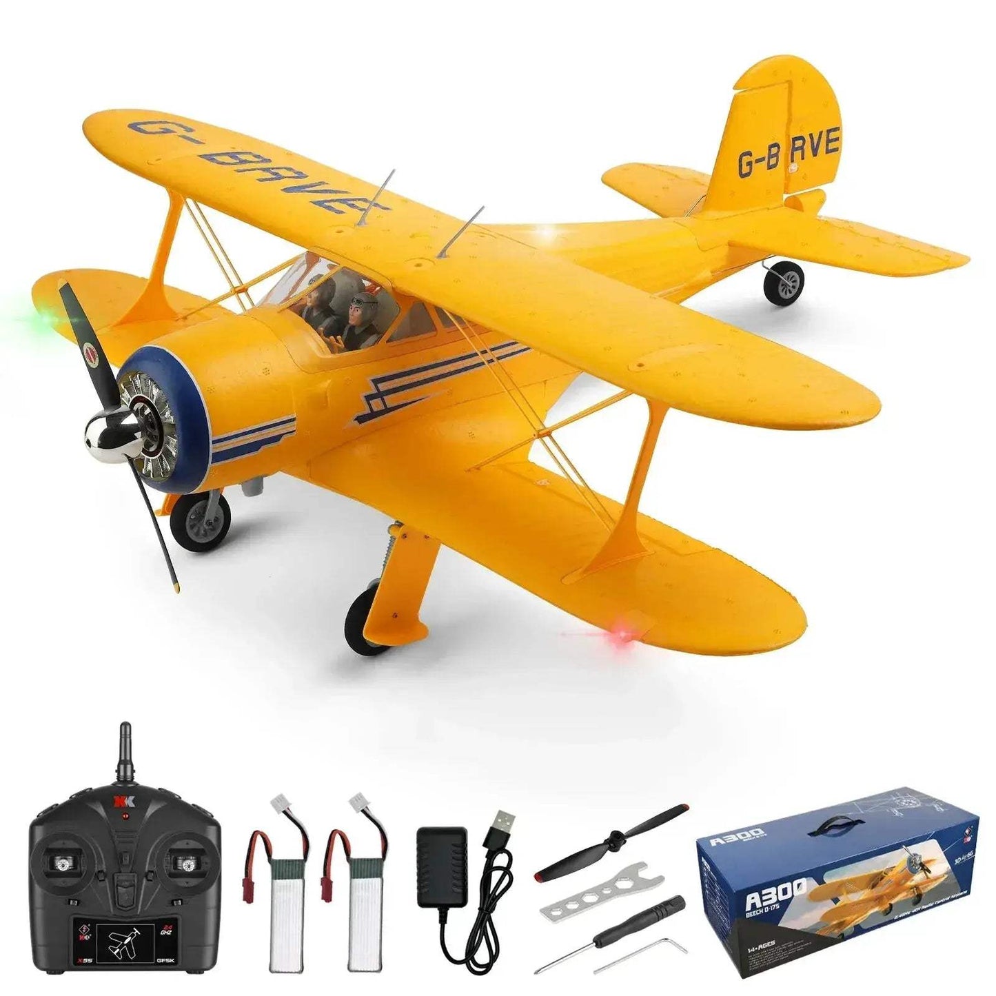 RC Plane Brushless Beechcraft D17 With LED Lights For Outdoors - ToylandEU