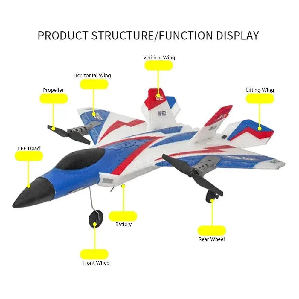  RC Plane F22 Stunts Plane 2.4G Remote Control Glider -  ToylandEU™