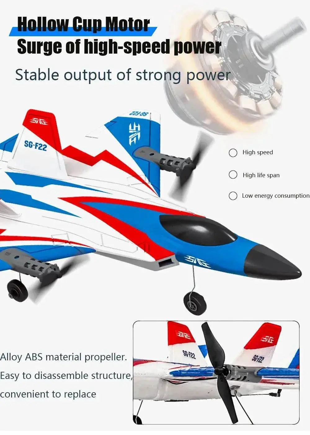  RC Plane F22 Stunts Plane 2.4G Remote Control Glider -  ToylandEU™