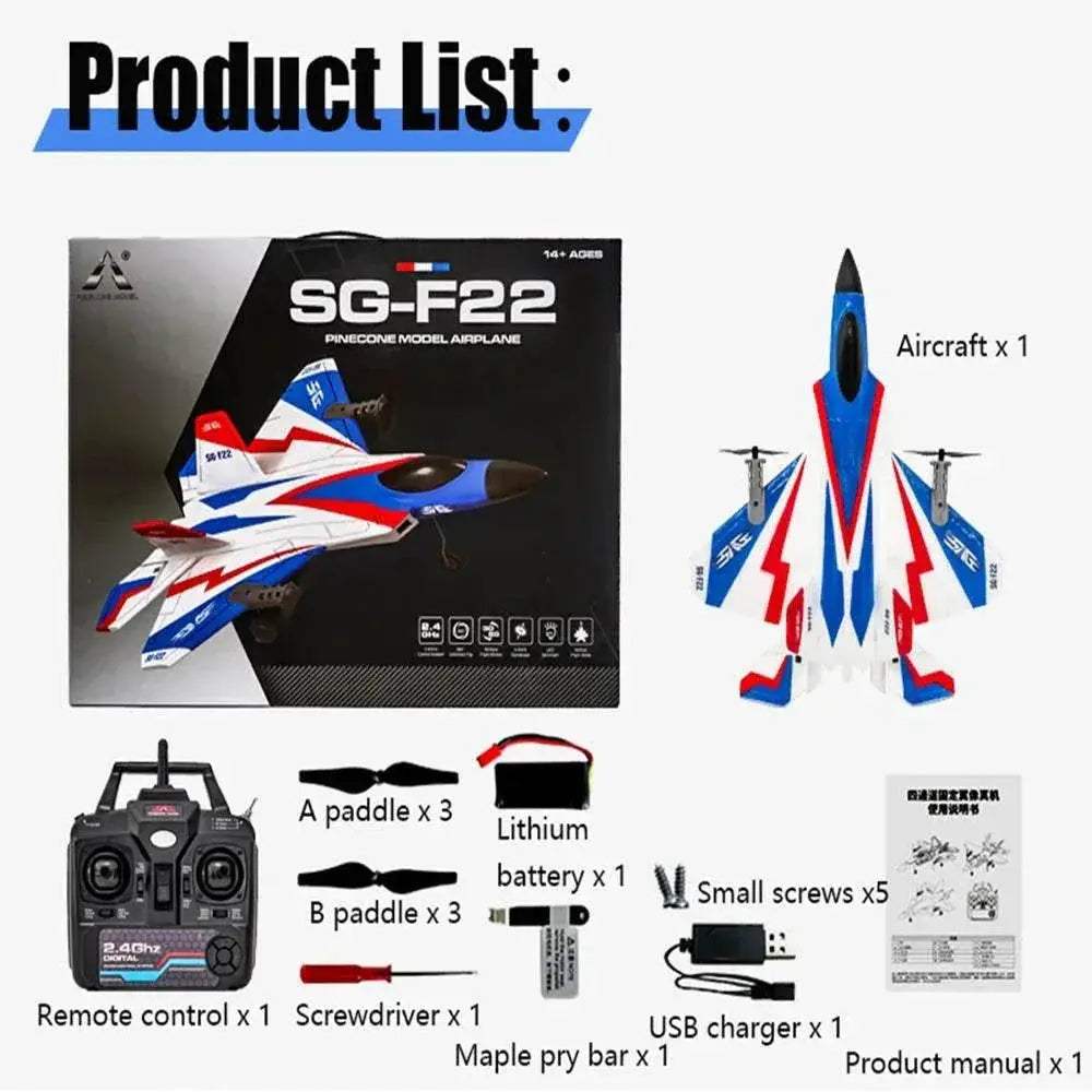 RC Plane F22 Stunts Plane Remote Control 3D Glider Toys - ToylandEU
