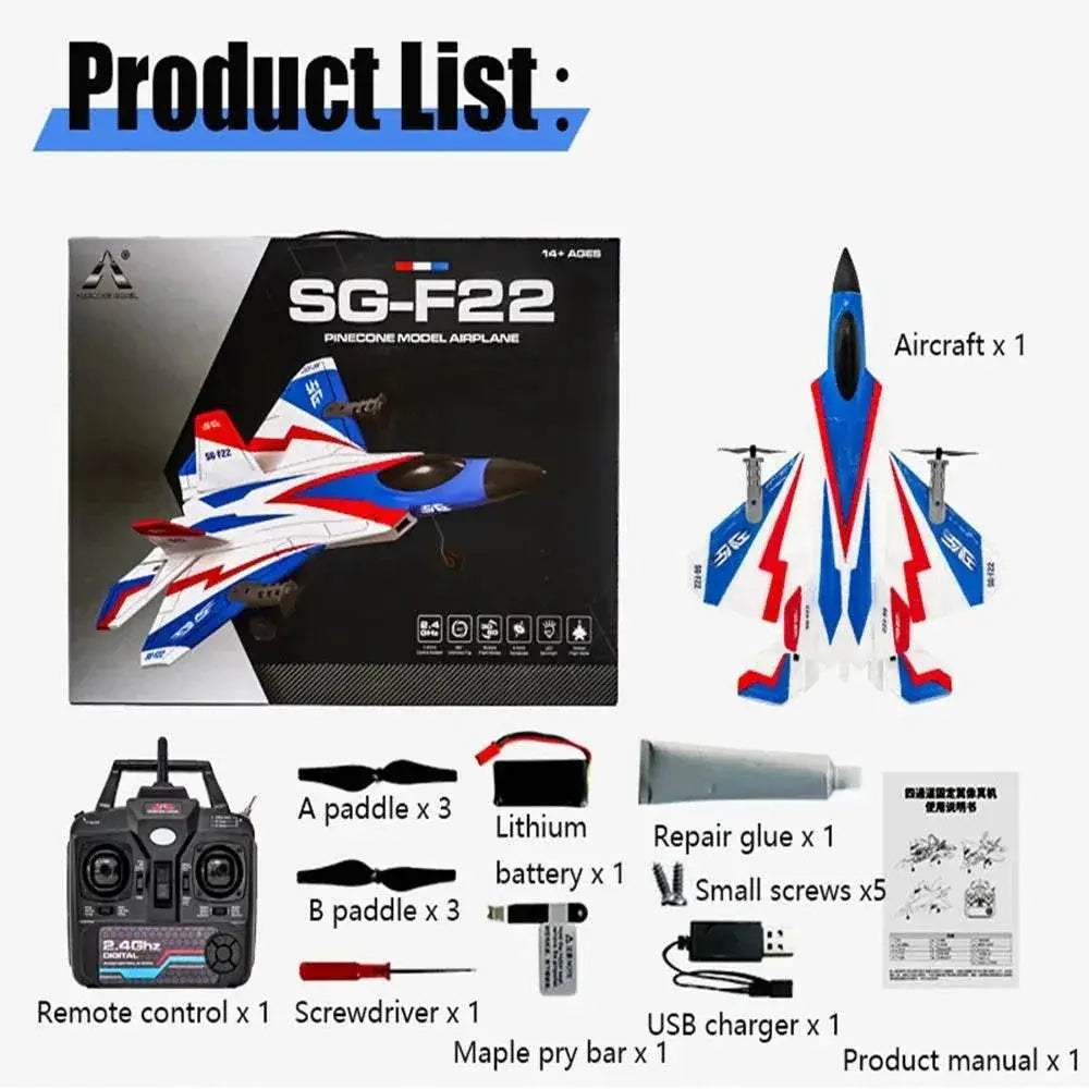 RC Plane F22 Stunts Plane Remote Control 3D Glider Toys - ToylandEU