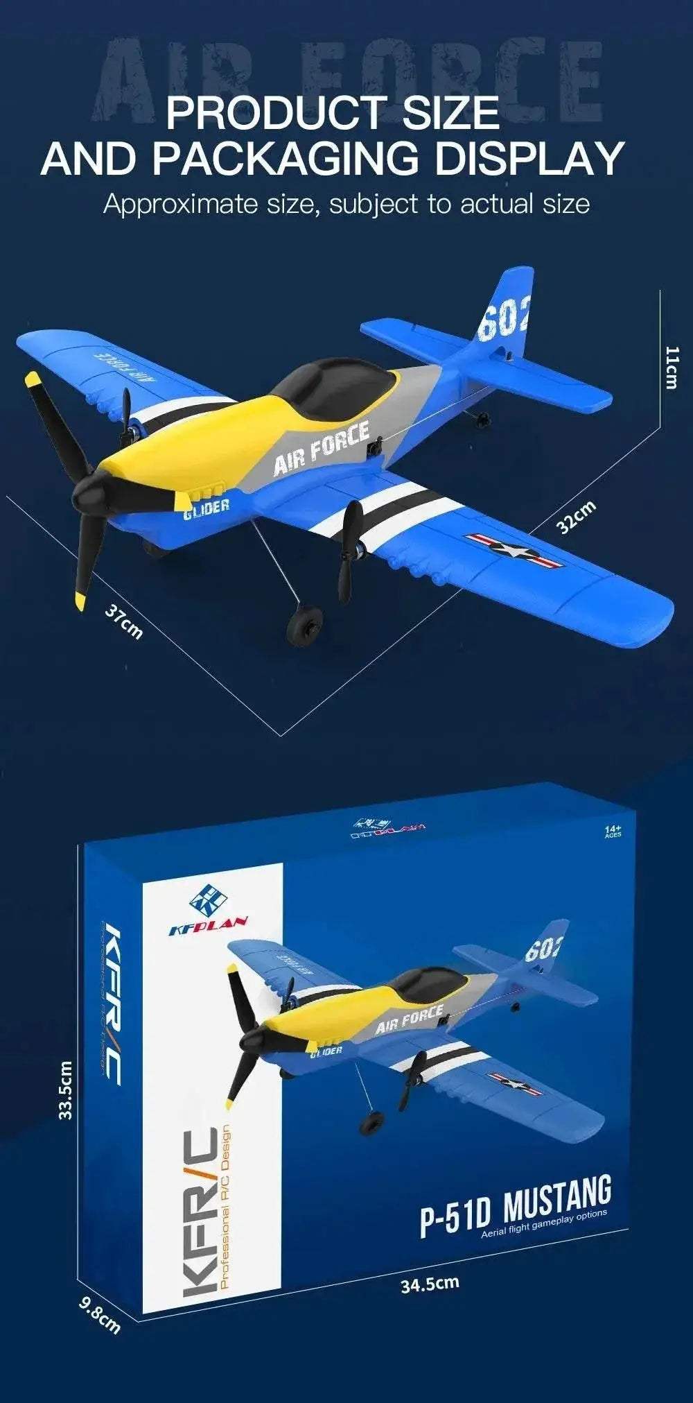 RC Plane KF602 Professional 2.4G Remote Control Airplane EPP Foam Glider Toys for Children - ToylandEU