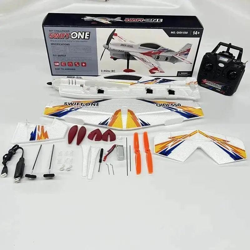  RC QIDI-550 RTF 3D RC Plane with 500mm Wingspan, One-Key Stunt Feature, and Advanced 6-Axis Gyro for Wind Resistant Flight -  ToylandEU™