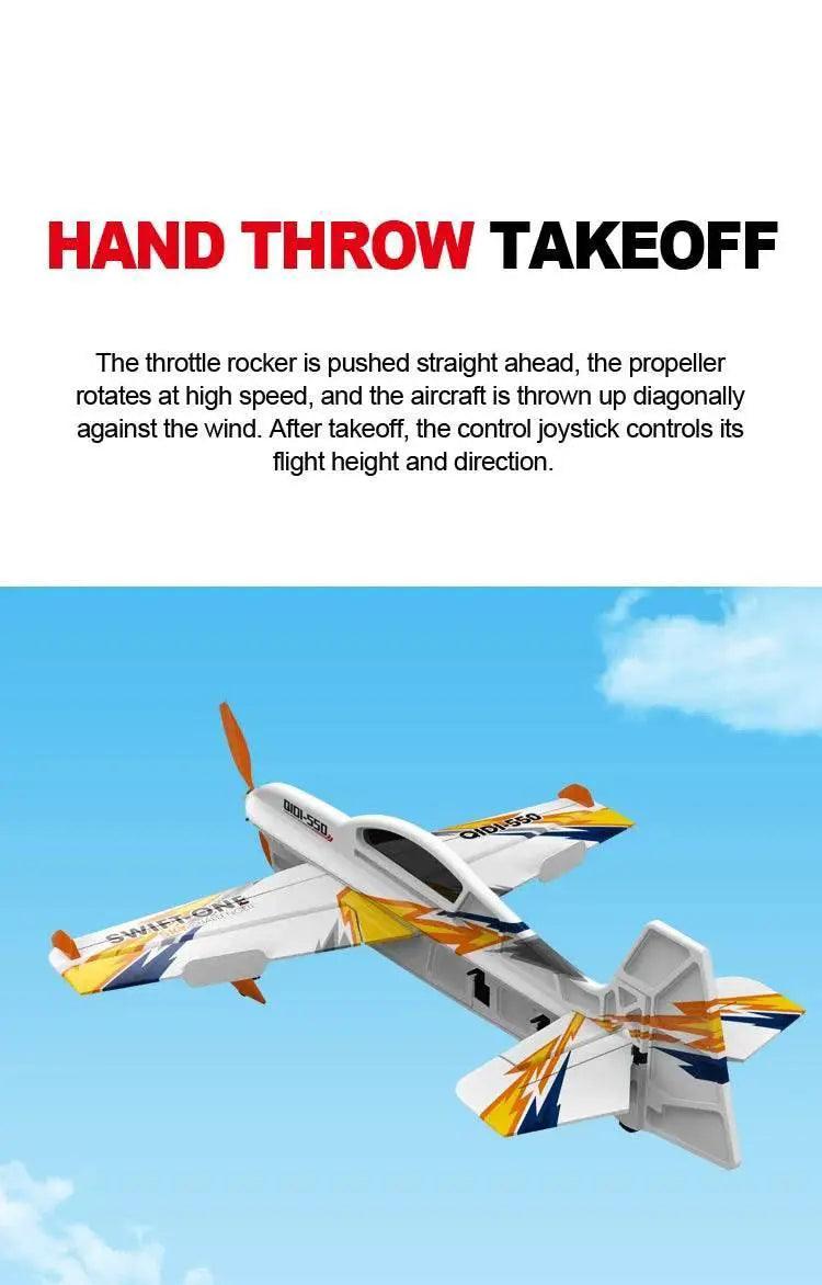  RC QIDI-550 RTF 3D RC Plane with 500mm Wingspan, One-Key Stunt Feature, and Advanced 6-Axis Gyro for Wind Resistant Flight -  ToylandEU™