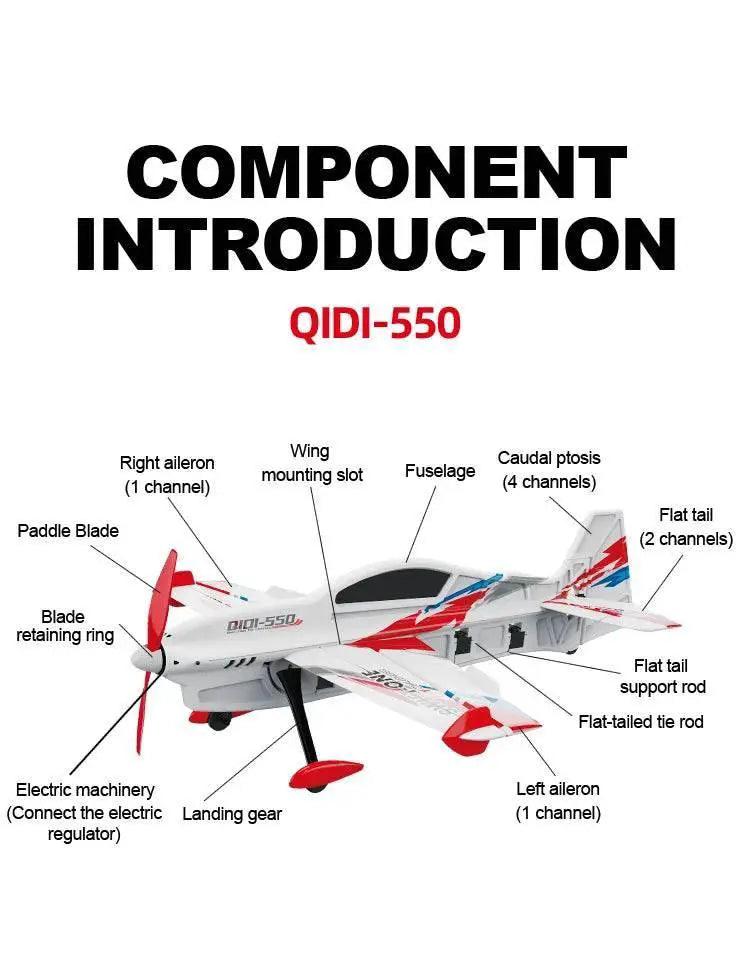  RC QIDI-550 RTF 3D RC Plane with 500mm Wingspan, One-Key Stunt Feature, and Advanced 6-Axis Gyro for Wind Resistant Flight -  ToylandEU™