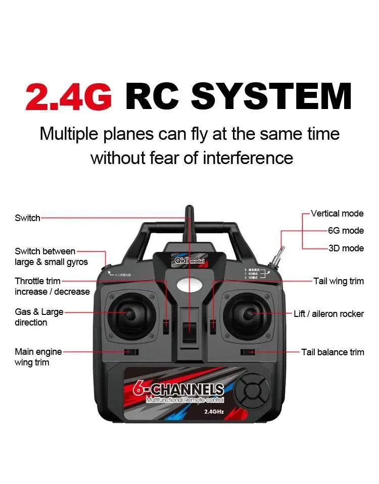  RC QIDI-550 RTF 3D RC Plane with 500mm Wingspan, One-Key Stunt Feature, and Advanced 6-Axis Gyro for Wind Resistant Flight -  ToylandEU™