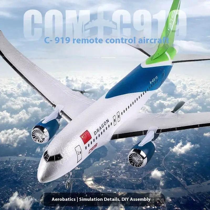  Rc Plane Qf008b Glider C919 Three Channel Remote Control Foam Aircraft Fixed Wing Diy Assembly Model for Children Gift -  ToylandEU™