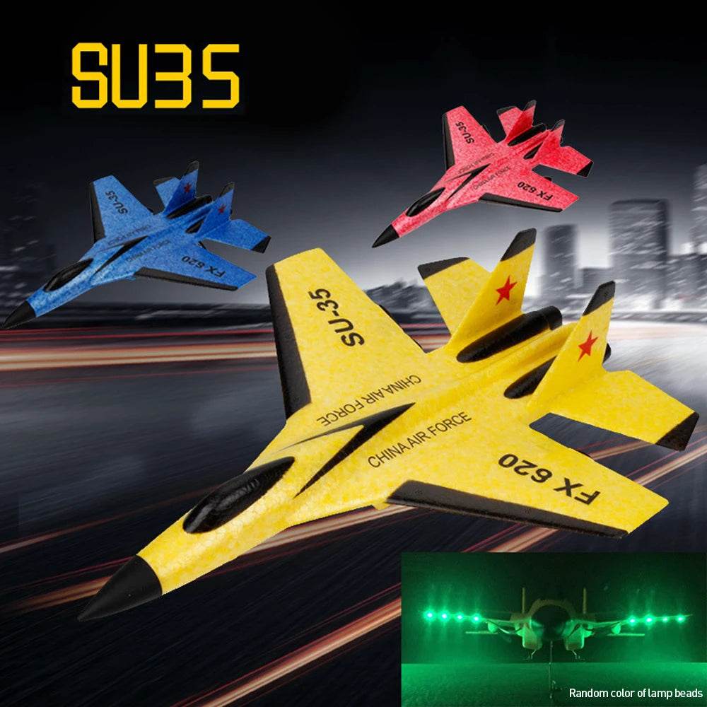 RC Plane SU35 2.4G With LED Lights Remote Control Aircraft - ToylandEU