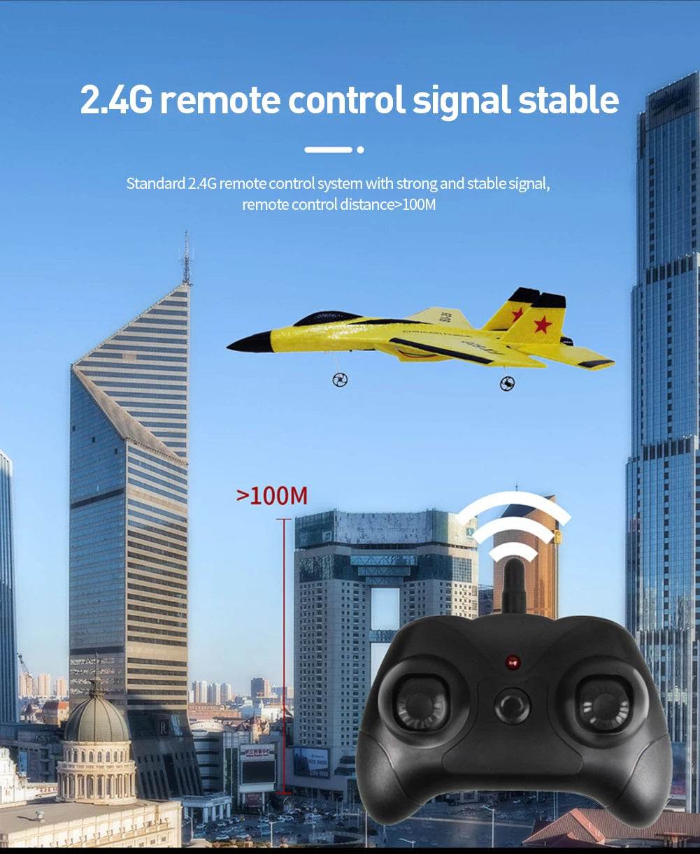 RC Plane SU35 2.4G With LED Lights Remote Control Aircraft - ToylandEU