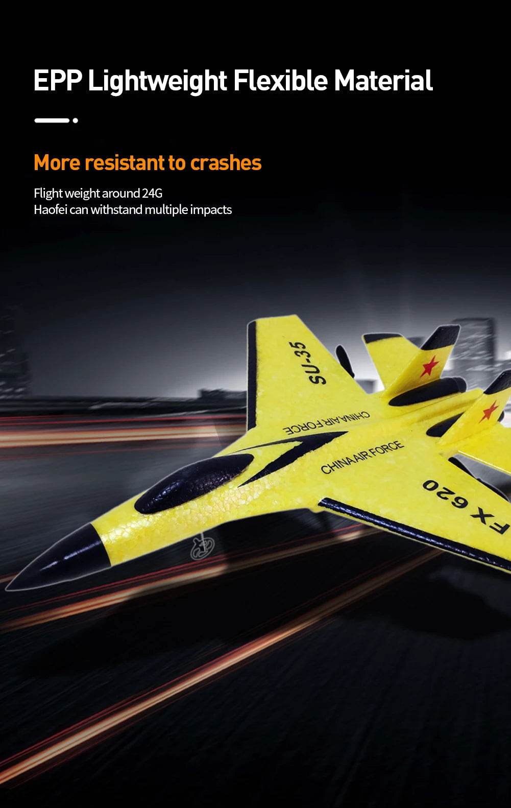 RC Plane SU35 2.4G With LED Lights Remote Control Aircraft - ToylandEU
