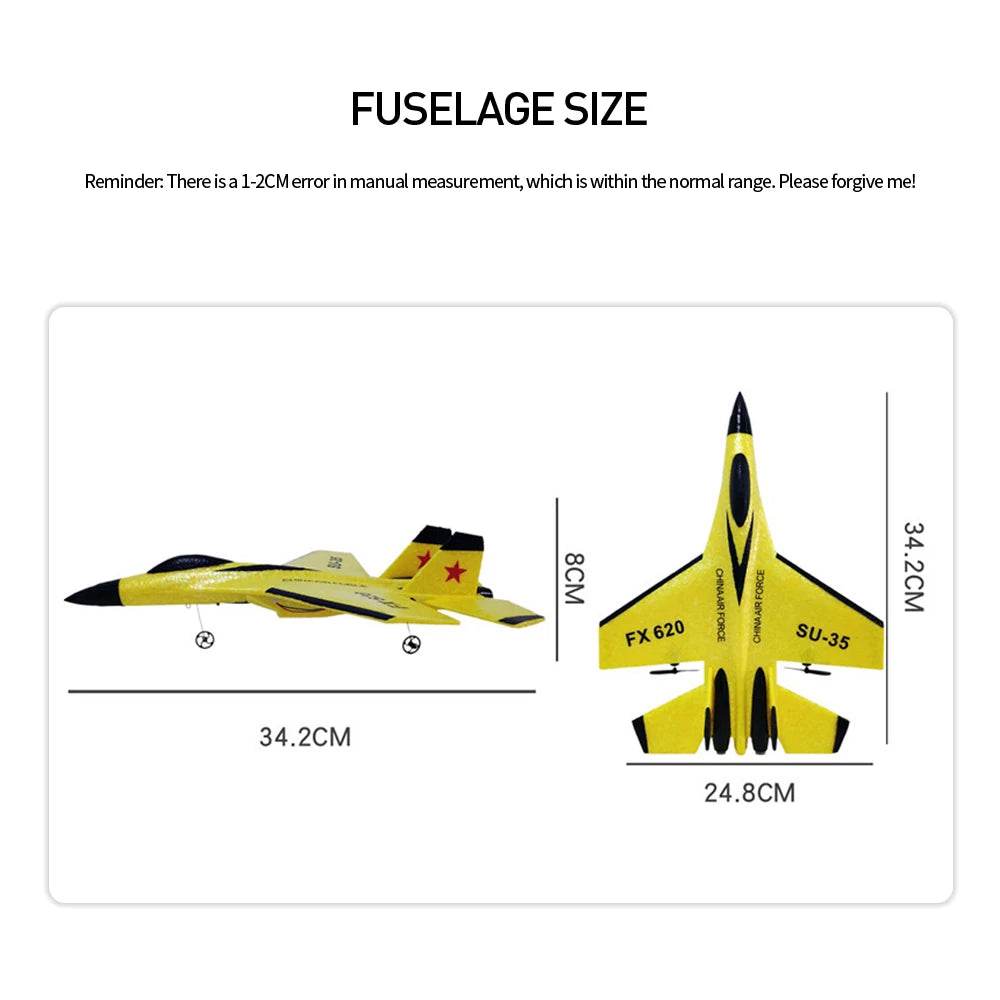RC Plane SU35 2.4G With LED Lights Remote Control Aircraft - ToylandEU