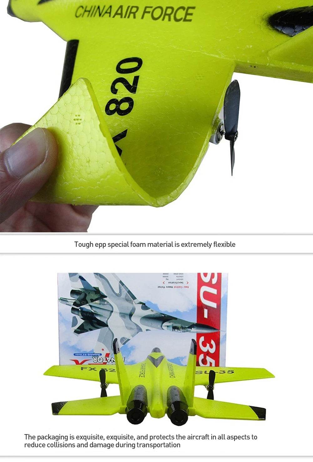 RC Plane SU35 2.4G With LED Lights Remote Control Aircraft - ToylandEU