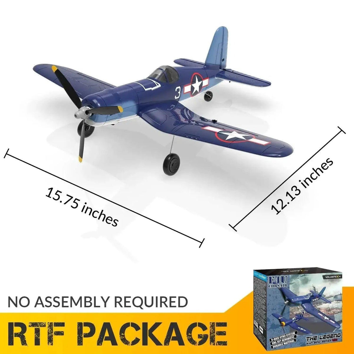  RC Volantexrc F4U Corsair 400mm Wingspan Remote Control Aerobatic RC Fighter Plane with 2.4G 4CH EPP Foam Design -  ToylandEU™