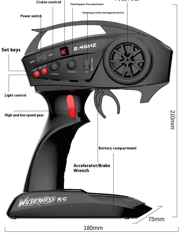 RC Professional 1:10 Scale 4WD Remote Control Off-Road Climbing Car for Adults - High & Low Speed, USB Rechargeable - ToylandEU