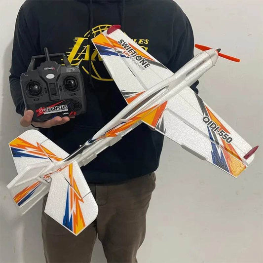 RC QIDI-550 RTF 3D RC Plane with 500mm Wingspan, One-Key Stunt Feature, and Advanced 6-Axis Gyro for Wind Resistant Flight - ToylandEU